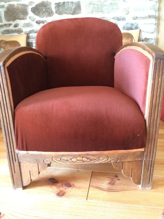 FAUTEUIL ART DECO JERSEY AMEUBLEMENT TAPISSIER